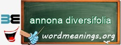 WordMeaning blackboard for annona diversifolia